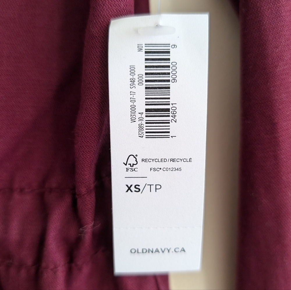NWT🏷️ Old Navy Utility Bomber Jacket, Wine Burgundy, XS - Picture 8 of 16